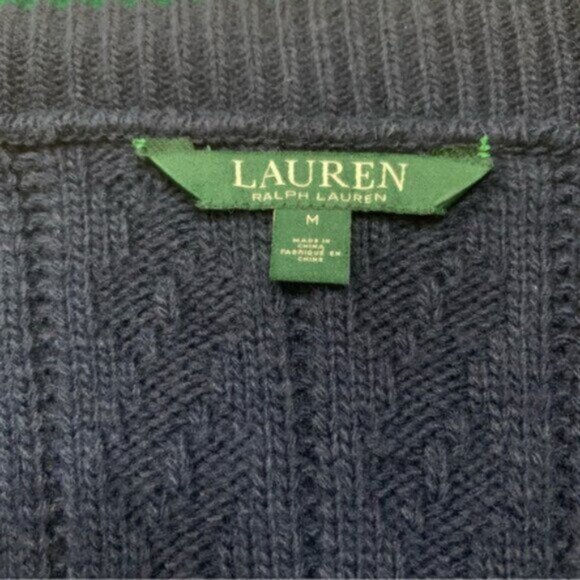Lauren Ralph Lauren Rare Vintage Cable Cardigan Sweater With Gold Buttons - Picture 14 of 17